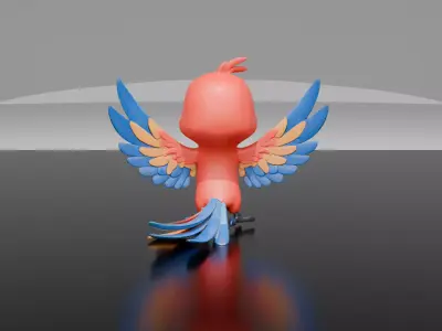 Rigged Bird Character Low-poly 3D model