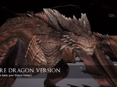 Wyvern Dragon - Fire wyvern dragon and Ice wyvern dragon Low-poly 3D model