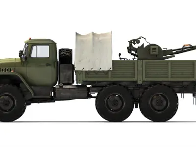 Ural 4320 ZU-23-2 1998 3D model