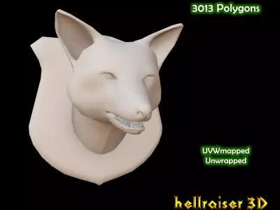 Fox Head Low-poly 3D model
