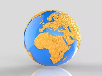 Earth high-poly globe 3D model