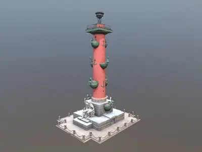 Rostral Columns PBR 4K low poly Low-poly 3D model
