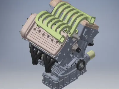 W12 engine 3d model 3D model