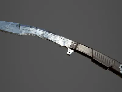 Kukri Knife PBR Game Ready Low Ploy Low-poly 3D model