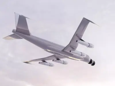 EC-135 Style Military Jet - Custom 1950s Transport Low-poly 3D model