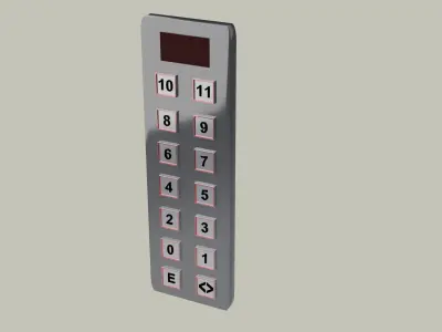 Elevator control panel Low-poly 3D model
