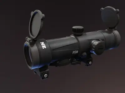 PSU 1x 4x Scope Low-poly 3D model