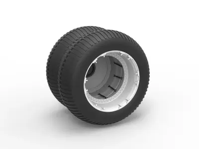 Double Wheel from vintage monster truck Scale 1 to 25 3D print model