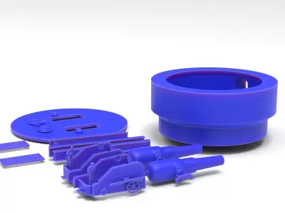 Turret Coles system RML gun 10-inch 18-ton 3D print model