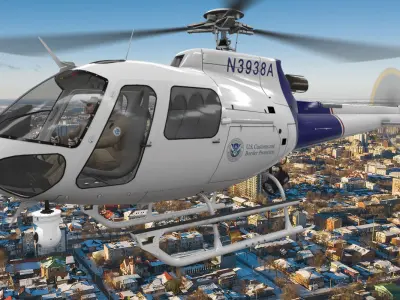 AS-350 US Customs And Border Protection Animated Low-poly 3D model