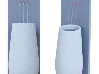 Amidon Resin 3 Stream Outdoor Water Fountain 3D model