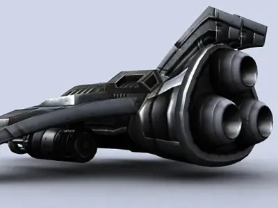 3DRT - Sci-Fi Gunship 4 Low-poly 3D model