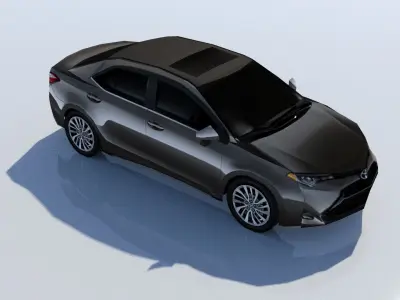 Corolla 2015 static low poly parking lot model Low-poly 3D model