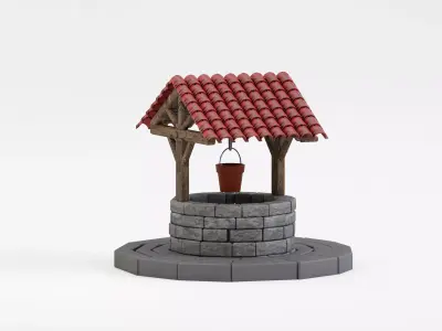 Water well Low-poly 3D model