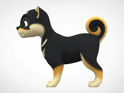 Shiba Inu Puppy  Low-poly 3D model