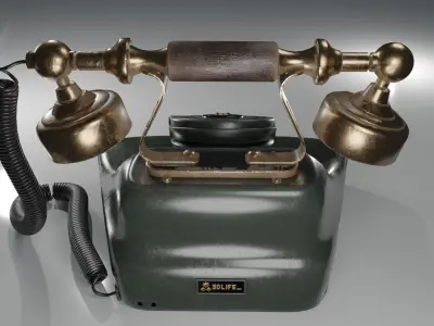 Old Telephone  Low-poly 3D model
