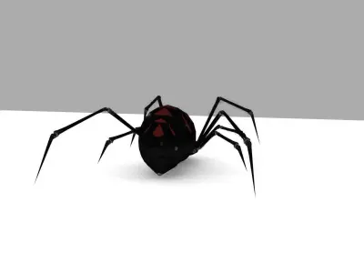 Black Widow Rigged and Walk Animation Low-poly 3D model