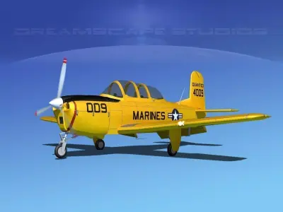 Beechcraft T-34 Mentor V19 USMC 3D model