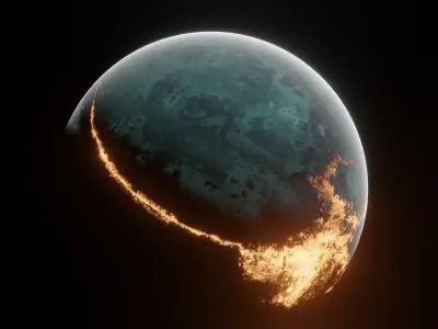 Planet Space Ready to game  Low-poly 3D model 6