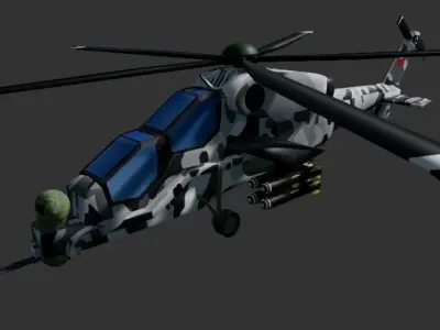 T-129-ATAK-Helikopter military helicopter Free low-poly 3D model