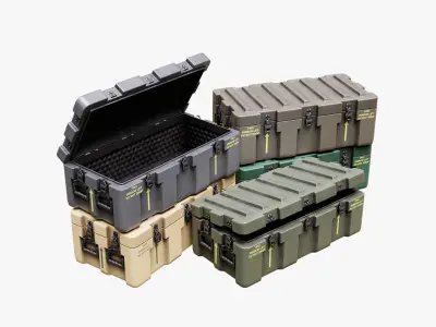 Low Poly PBR Military Crate Collection Low-poly 3D model