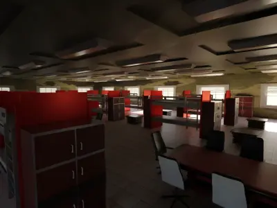 Military Dormitory Low-poly 3D model