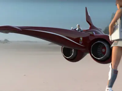 SciFi Aircraft Old Style Kenetics 3D model