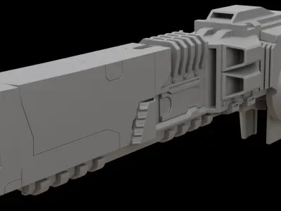 Mecha hard surface cannon 3D model