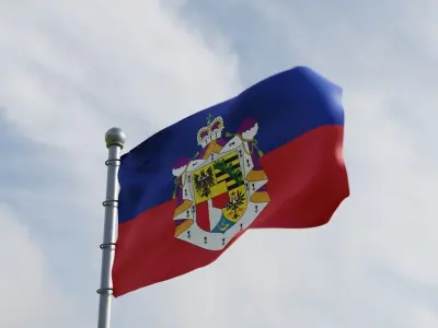 Animated Liechtenstein Flags 3D model