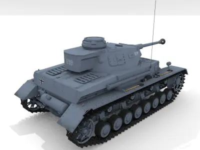 Panzer IV Ausf F2 Medium Tank 3D model