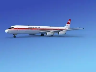 Douglas DC-8-63 Swissair 3D model
