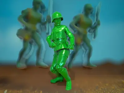 Classic Green Soldier model pack Low-poly 3D model