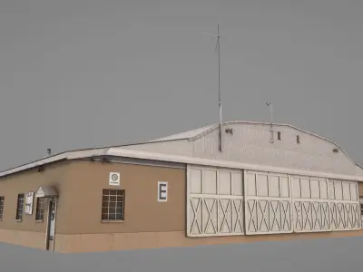 Airport Hangar E Low-poly 3D model