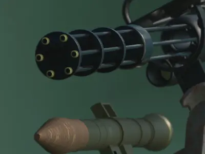 CG Guns with rig and textures 3D model