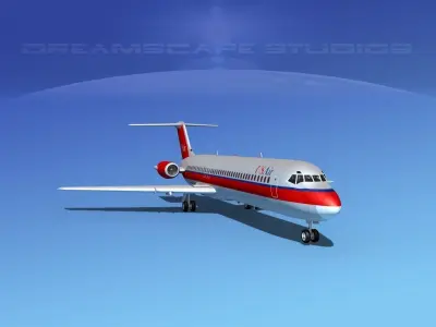 Douglas DC-9-40 US Air 3D model