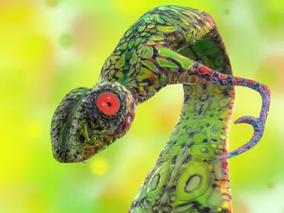 SnakChameleon lizard Free low-poly 3D model