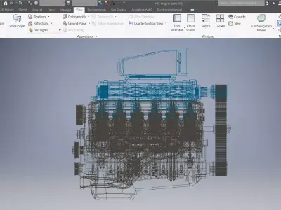 v12 engine 3D assembly 3D model