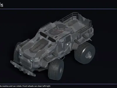 Scifi Spider Scout Vehicle Low-poly 3D model