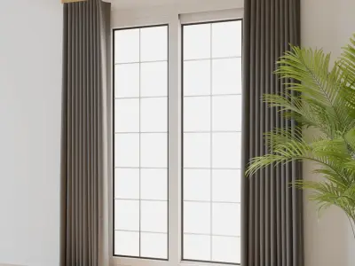  Ripple Fold Open Curtains Model, Gray 