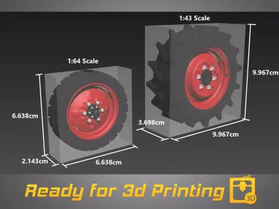 475 DI XP Plus Tractor Wheels and Tires -3d Print File Available 3D model