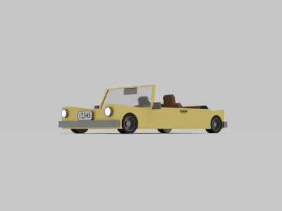 lowpoly open car Free low-poly 3D model
