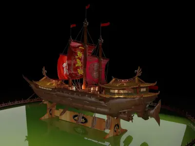 Chinese junk ship 3D model
