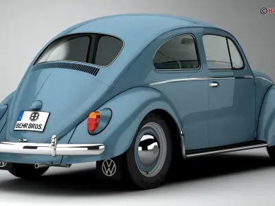 Volkswagen Beetle 1963 1200 Deluxe 3D model