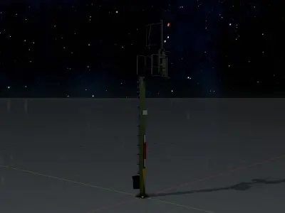 KS Railway Signal Post 7000mm Version-14 Low-poly 3D model