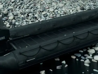 Inflatable boat Game ready PBR Low-poly 3D model