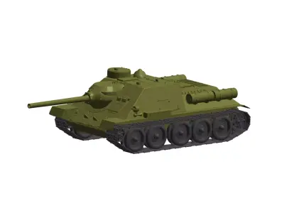 SU-100 Self-propelled anti-tank gun 3D model