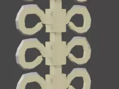 fish-sword spinal cord Low-poly 3D model