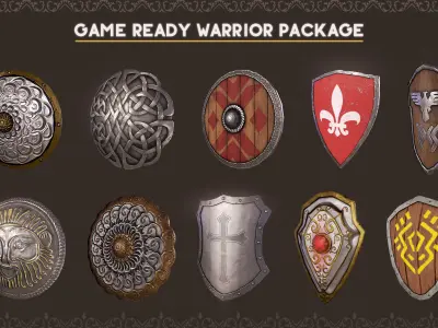 Warrior Shield Low poly 3d model Free low-poly 3D model