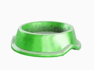 Metal Dog Bowl 03 Low-poly 3D model