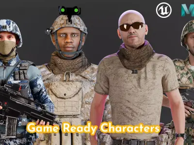 Military Game Ready Character Low-poly 3D model